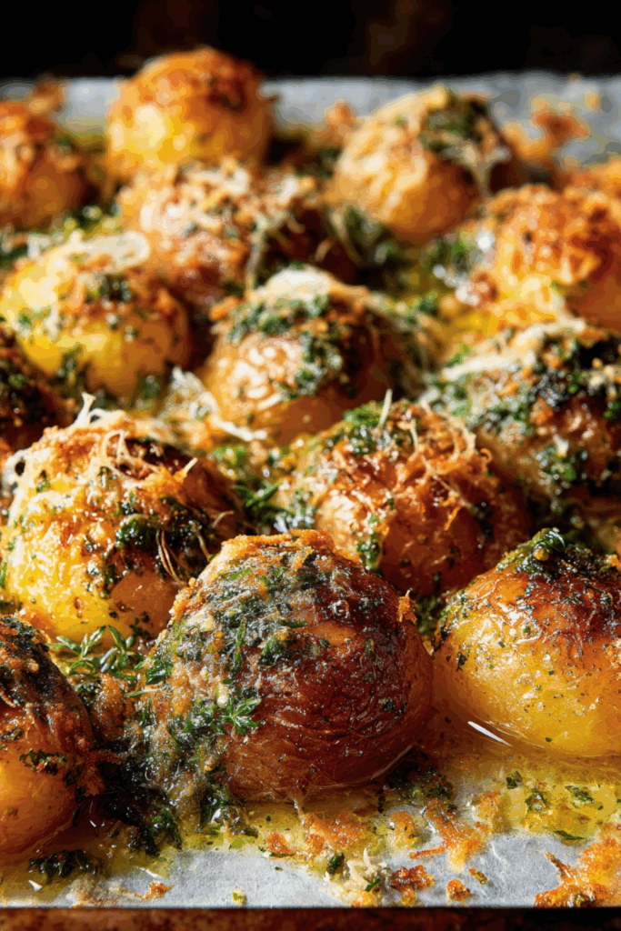 Mary Berry Smashed New Potatoes with Garlic Herb Butter