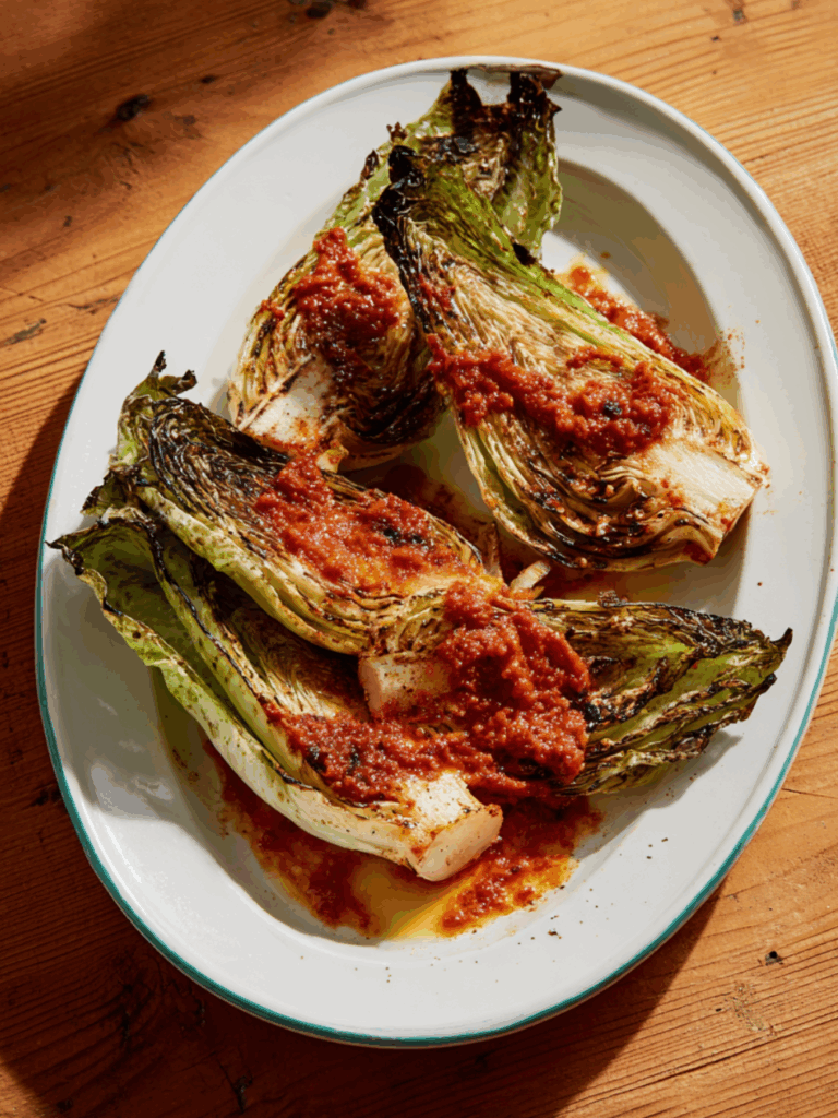 Mary Berry Chargrilled Pointed Cabbage with Tomato Dressing