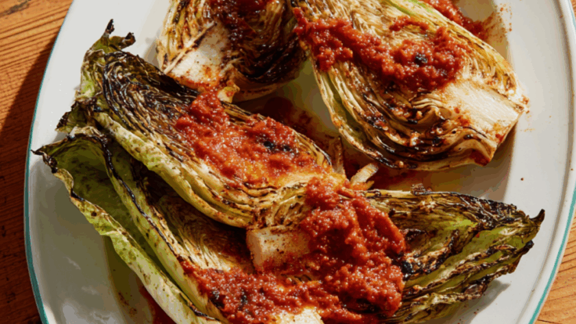 Mary Berry Chargrilled Pointed Cabbage with Tomato Dressing