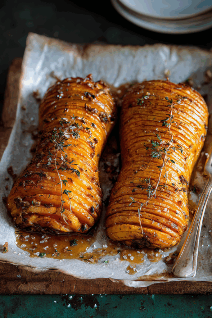 Mary Berry Hasselback Squash with Honey and Ginger