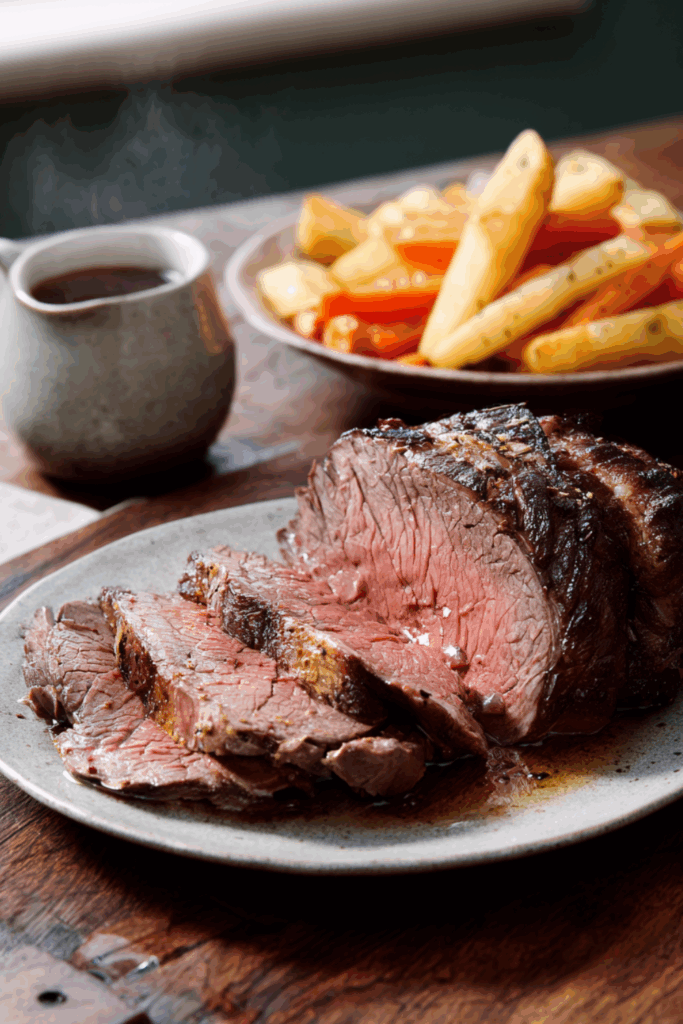 Mary Berry Roast Rib of Beef with Parsnips and Carrots
