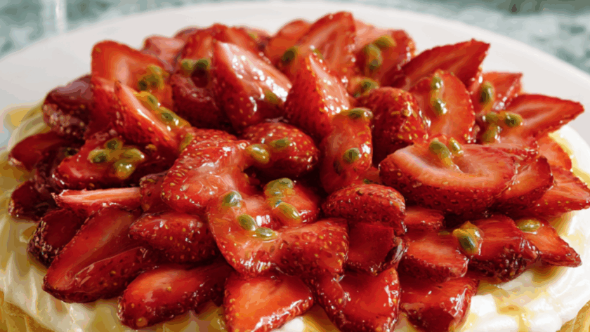 Marry Berry Strawberry and Passionfruit Shortbread Dessert