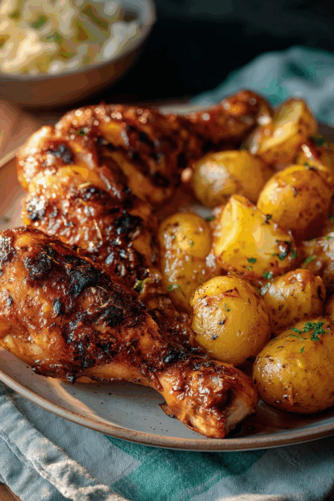 Marry Berry Honey Mustard Chicken with Rustic Potatoes