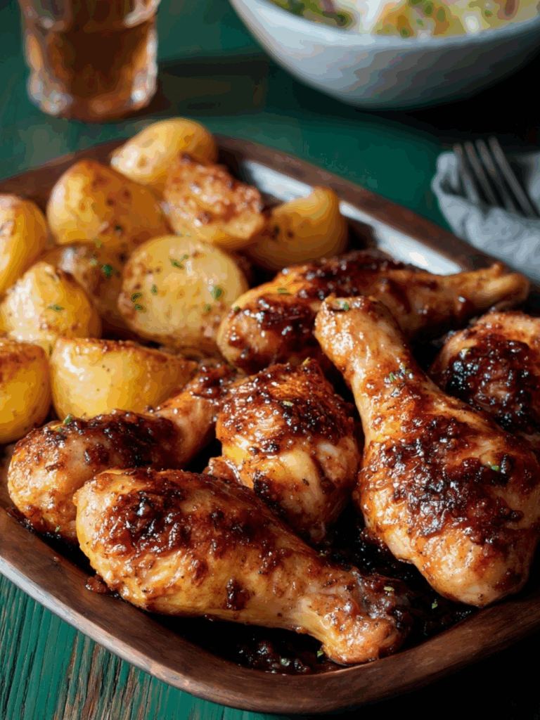 Marry Berry Honey Mustard Chicken with Rustic Potatoes