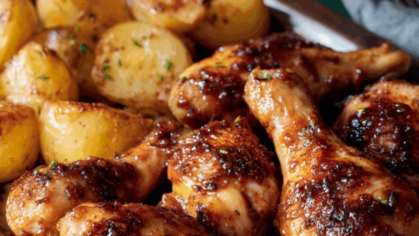 Marry Berry Honey Mustard Chicken with Rustic Potatoes